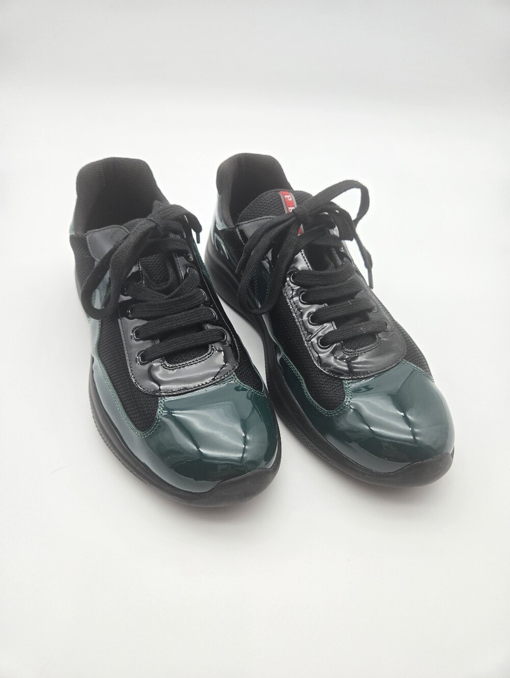 Men's PRADA Black and Dark Green Sneakers